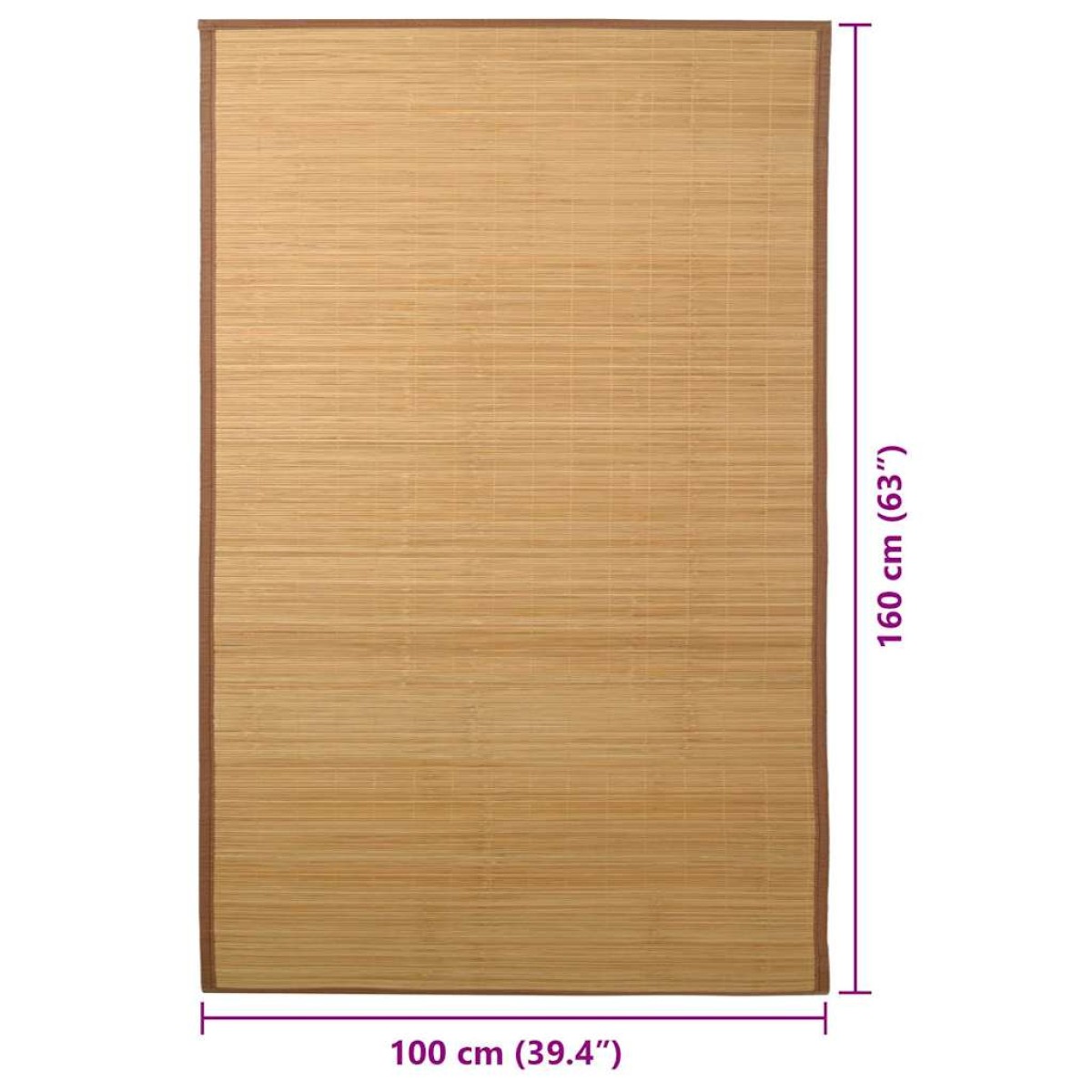 vidaXL Χαλί Καφέ 100 x 160 εκ. από Μπαμπού