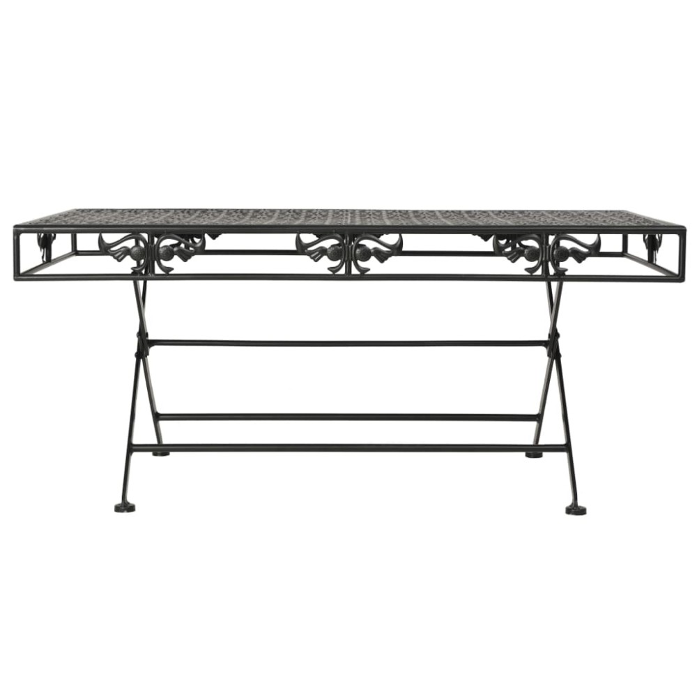 vidaXL Τραπέζι Σαλονιού Πτυσσόμενο Vintage Μαύρο 100x50x45 εκ. Μέταλλο