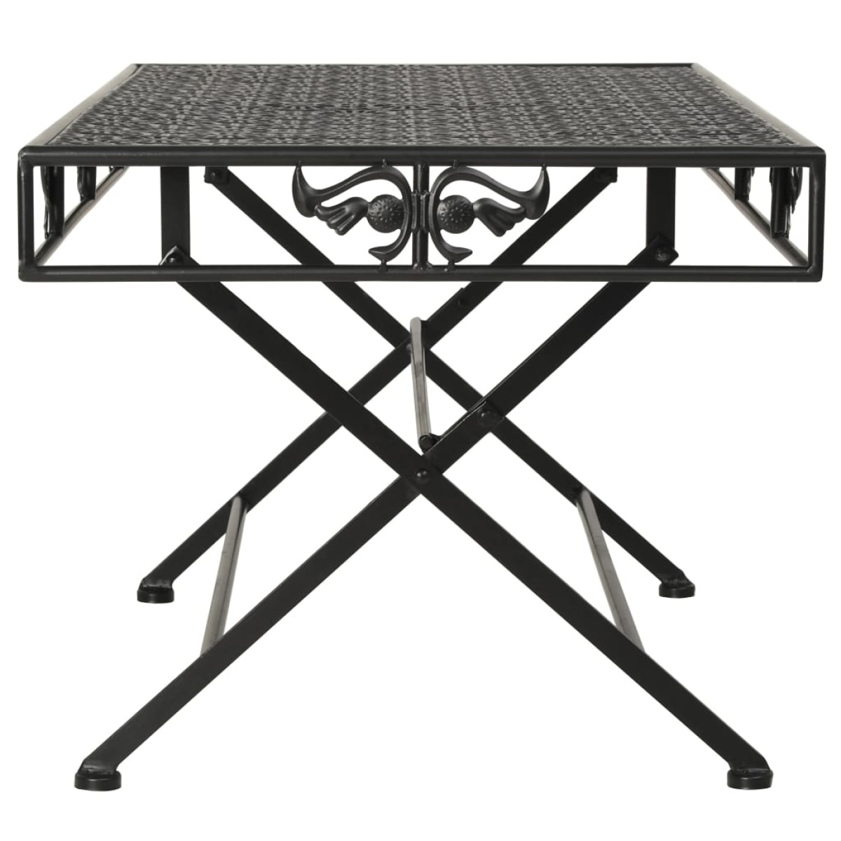 vidaXL Τραπέζι Σαλονιού Πτυσσόμενο Vintage Μαύρο 100x50x45 εκ. Μέταλλο