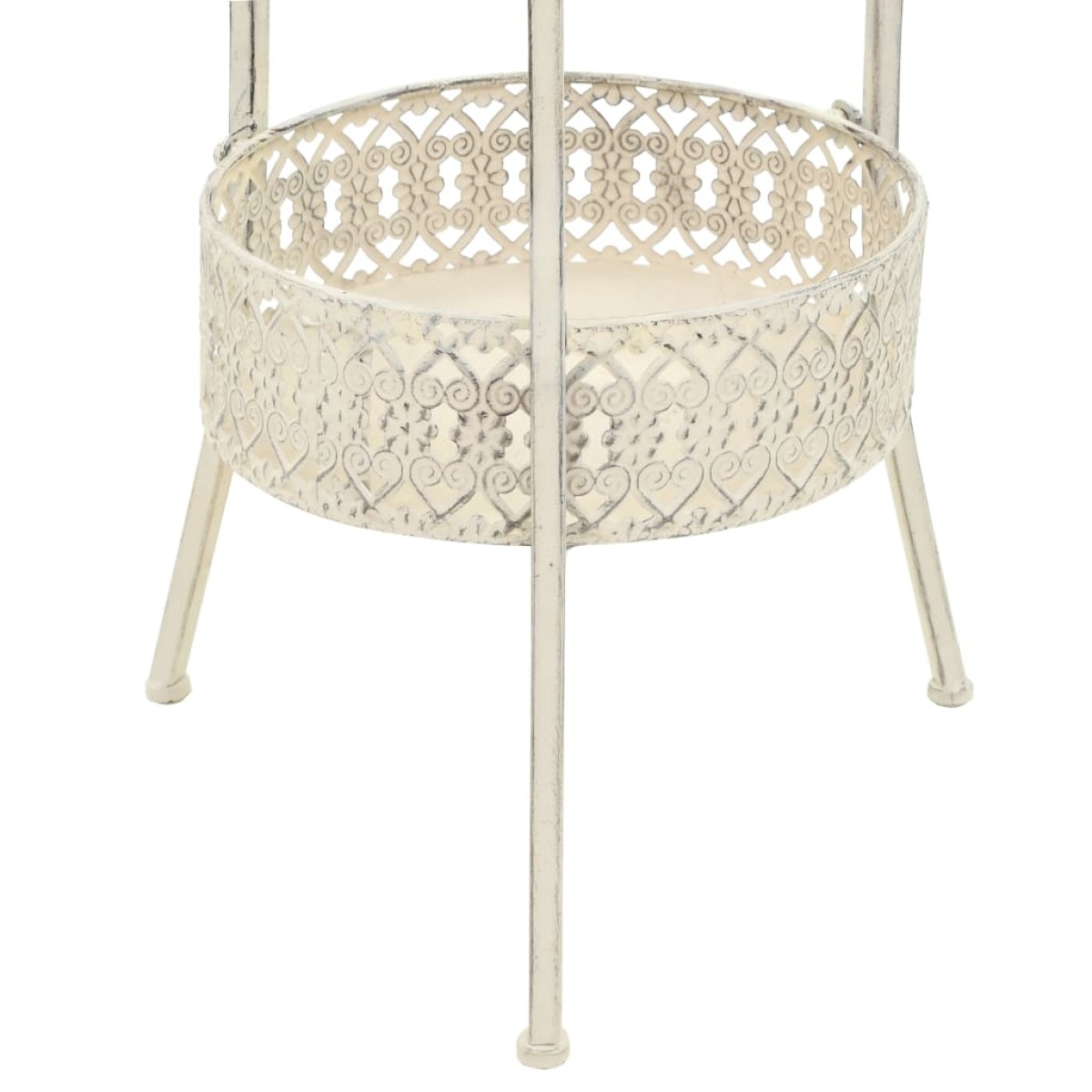 vidaXL Τραπέζι Bistro Vintage Στρογγυλό Λευκό 40 x 70 εκ. Μεταλλικό