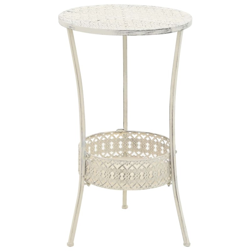 vidaXL Τραπέζι Bistro Vintage Στρογγυλό Λευκό 40 x 70 εκ. Μεταλλικό