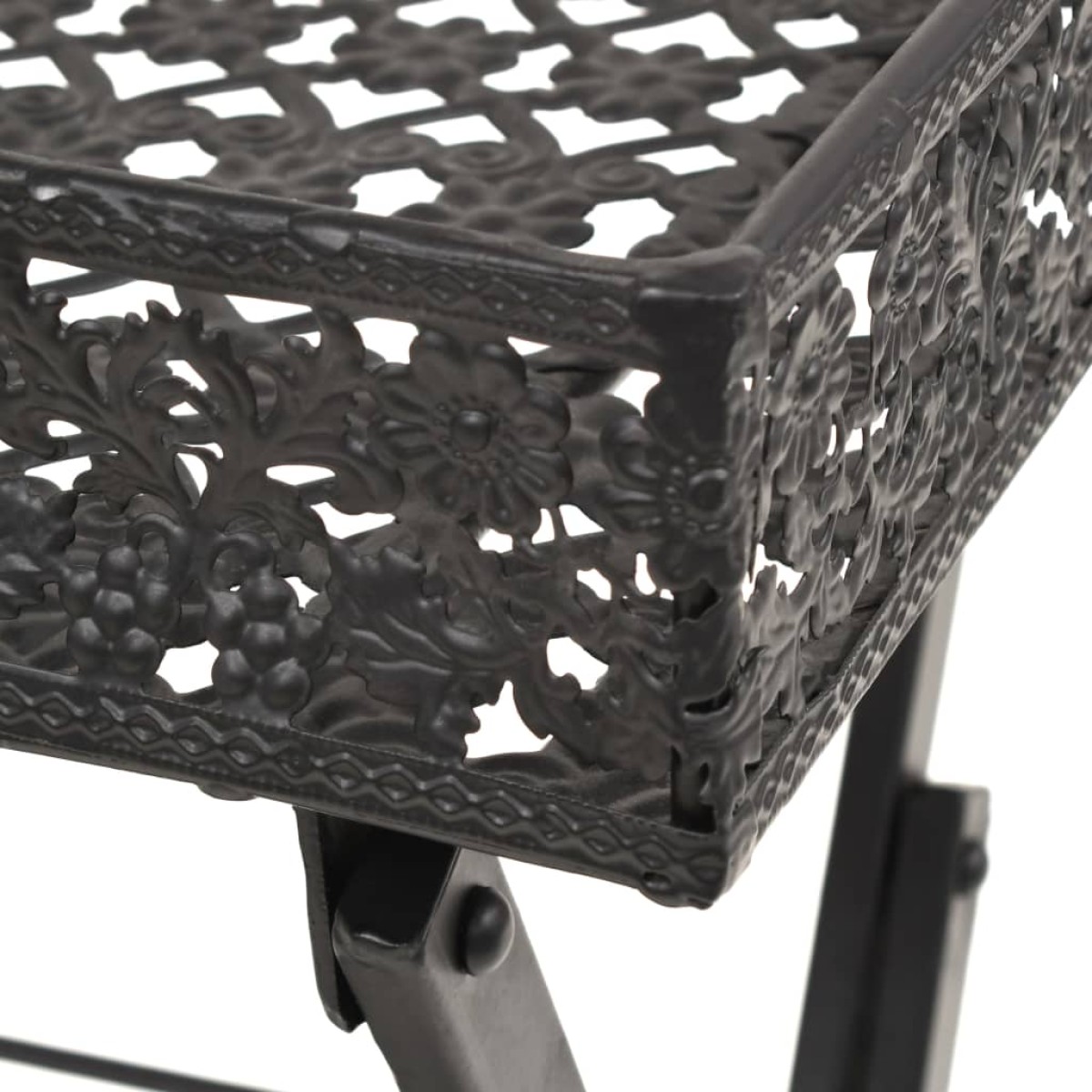 vidaXL Τραπεζάκι Πτυσσόμενο Vintage Μαύρο 58 x 35 x 72 εκ. Μεταλλικό