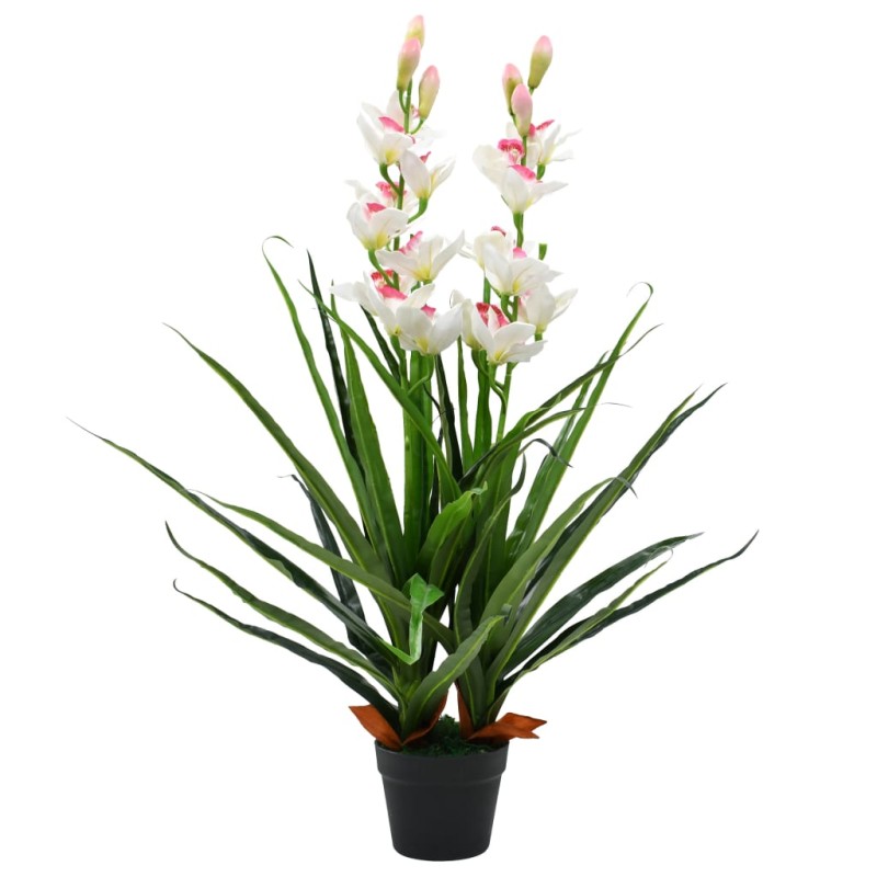 vidaXL Ορχιδέα Cymbidium Τεχνητή Πράσινη 100 εκ. με Γλάστρα