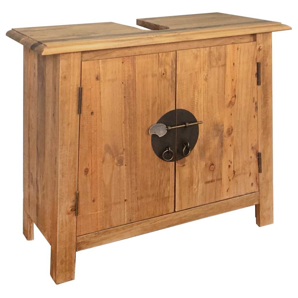 vidaXL Ντουλάπι Νιπτήρα 70x32x63 εκ. Μασίφ Ανακυκλωμένο Ξύλο Πεύκου