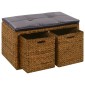 vidaXL Πάγκος με 2 Καλάθια Καφέ 71 x 40 x 42 εκ. από Seagrass