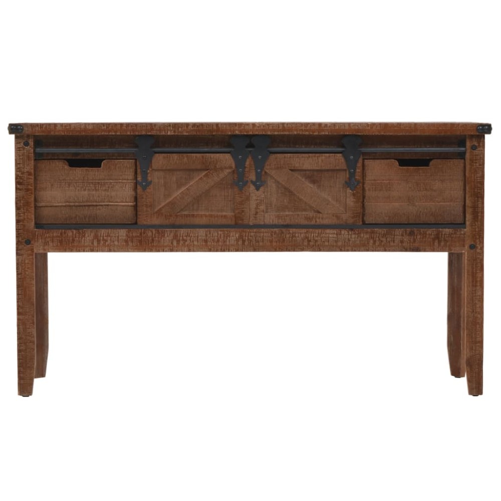 vidaXL Τραπέζι Κονσόλα Καφέ 131 x 35,5 x 75 εκ. από Μασίφ Ξύλο Ελάτης