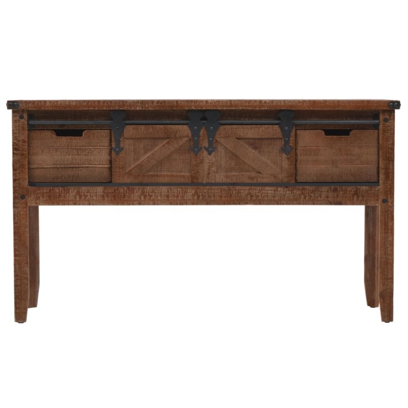 vidaXL Τραπέζι Κονσόλα Καφέ 131 x 35,5 x 75 εκ. από Μασίφ Ξύλο Ελάτης
