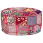 vidaXL Πουφ Patchwork Στρογγυλό Χειροποίητο Ροζ 40 x 20 εκ. Βαμβάκι