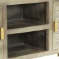 vidaXL Έπιπλο Τηλεόρασης Γκρι Με Ορείχαλκο 110x30x48 εκ. Μασίφ Μάνγκο