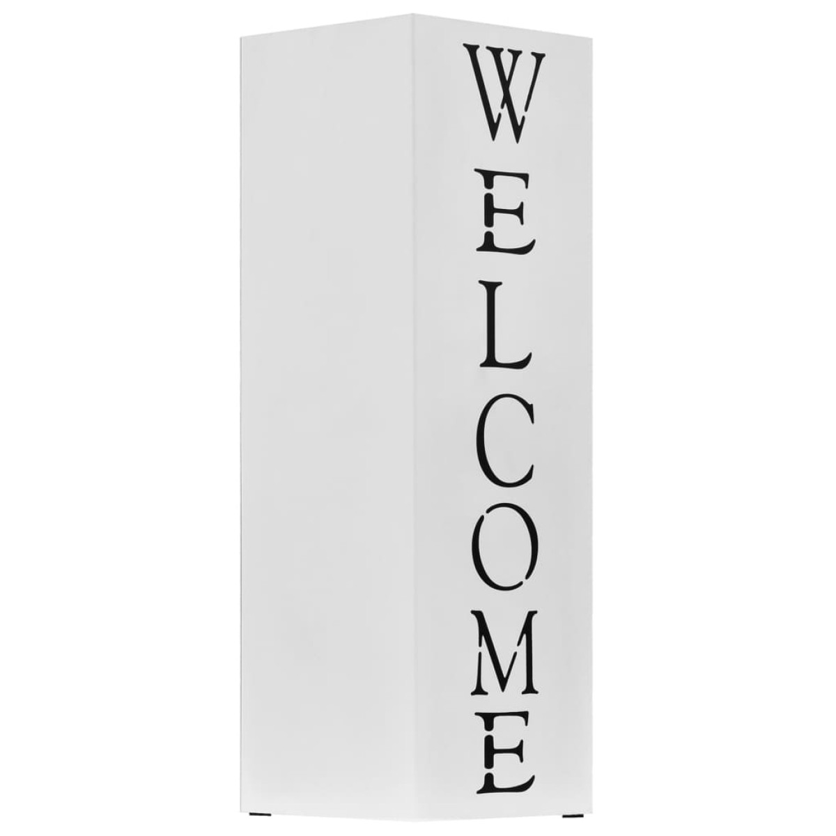 vidaXL Ομπρελοθήκη με Σχέδιο «Welcome» Λευκή Ατσάλινη