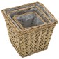 vidaXL Γλάστρες Υπερυψωμένες 3 τεμ. Wicker με Επένδυση Πολυαιθυλενίου