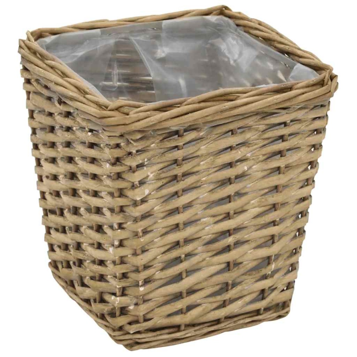 vidaXL Γλάστρες Υπερυψωμένες 3 τεμ. Wicker με Επένδυση Πολυαιθυλενίου