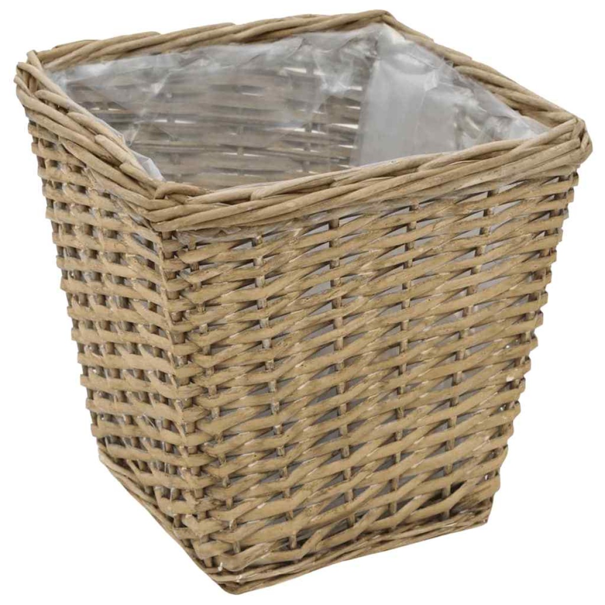 vidaXL Γλάστρες Υπερυψωμένες 3 τεμ. Wicker με Επένδυση Πολυαιθυλενίου
