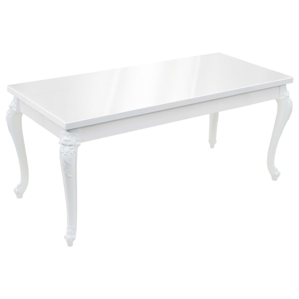 vidaXL Τραπεζαρία Γυαλιστερή Λευκή 179 x 89 x 81 εκ.