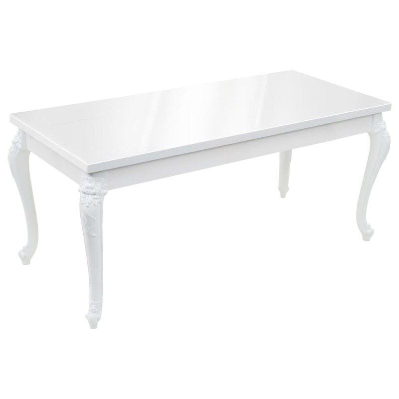 vidaXL Τραπεζαρία Γυαλιστερή Λευκή 179 x 89 x 81 εκ.