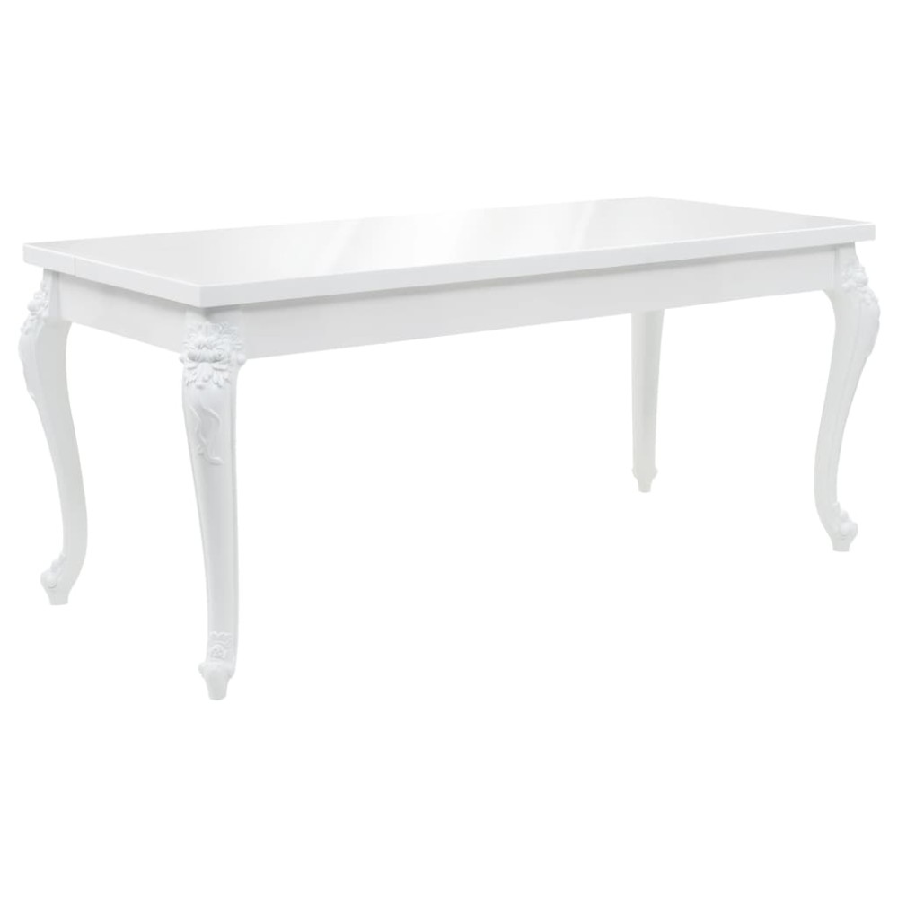 vidaXL Τραπεζαρία Γυαλιστερή Λευκή 179 x 89 x 81 εκ.