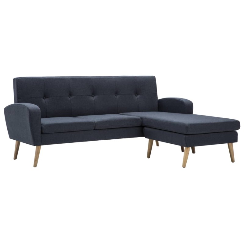 vidaXL Καναπές Γωνιακός Σκούρο Γκρι 186 x 136 x 79 εκ. Υφασμάτινος