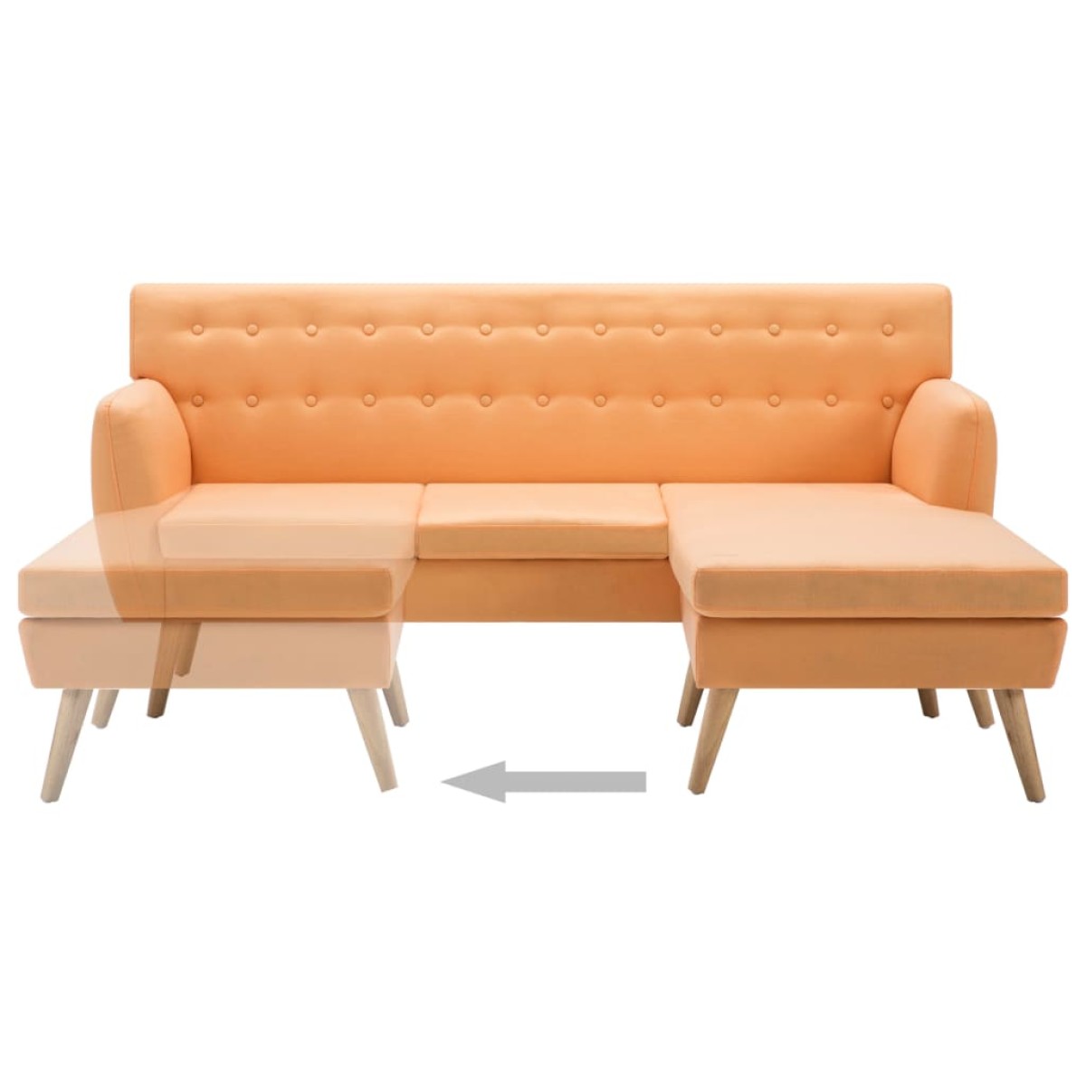 vidaXL Καναπές ΓωνιακόςΠορτοκαλί 171,5 x 138 x 81,5 εκ. Υφασμάτινος