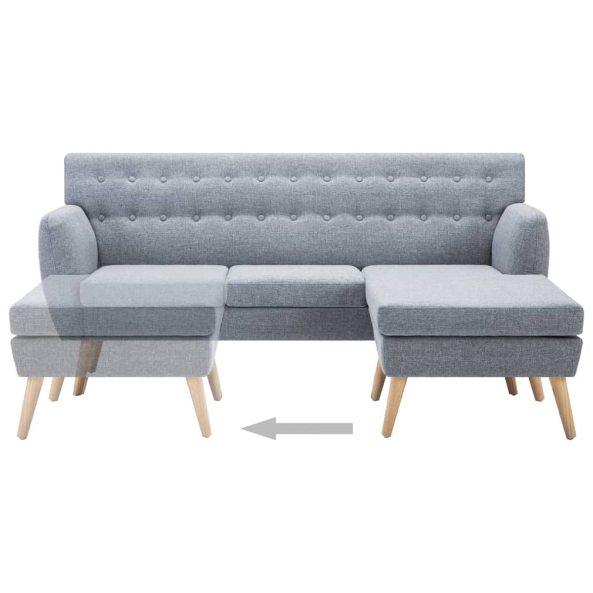 vidaXL Καναπές Γωνιακός Ανοιχτό Γκρι 171,5x138x81,5 εκ. Υφασμάτινος