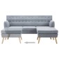 vidaXL Καναπές Γωνιακός Ανοιχτό Γκρι 171,5x138x81,5 εκ. Υφασμάτινος