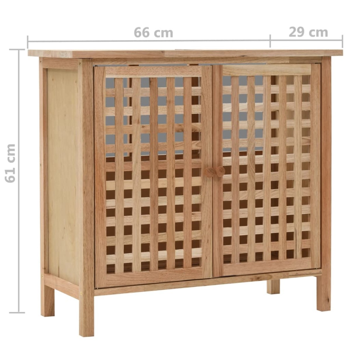 vidaXL Έπιπλο Μπάνιου 66 x 29 x 61 εκ. από Μασίφ Ξύλο Καρυδιάς