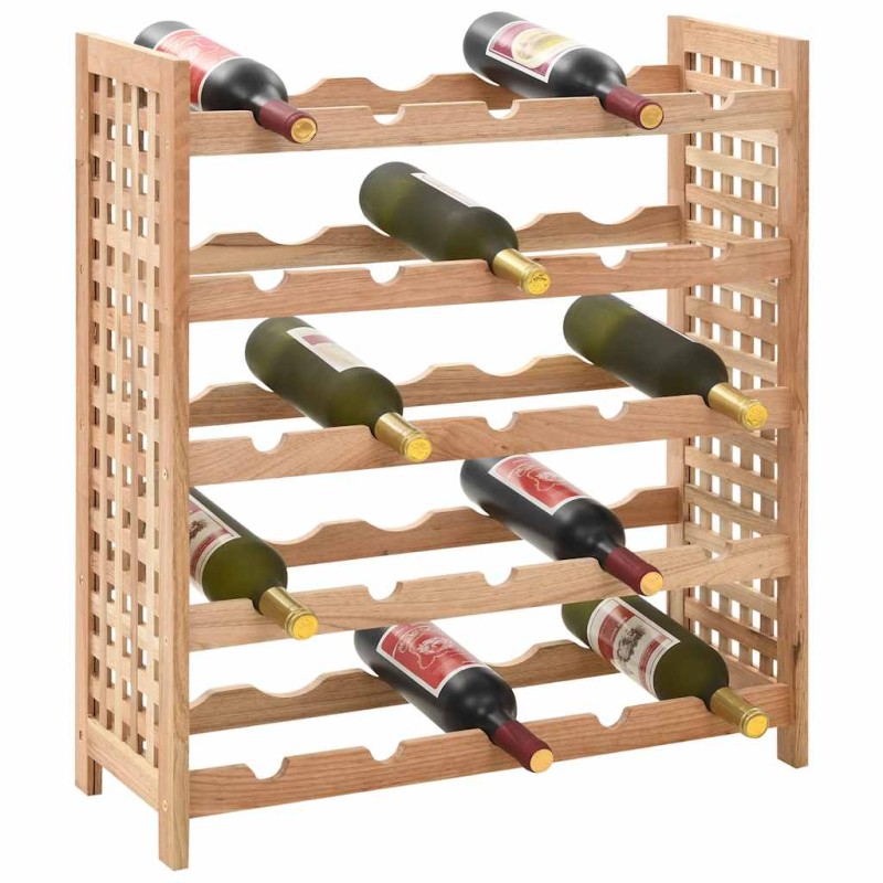 vidaXL Κάβα Κρασιών για 25 Μπουκάλια 63x25x73 εκ. Μασίφ Ξύλο Καρυδιάς