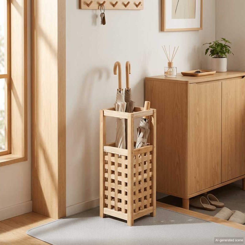 vidaXL Ομπρελοθήκη 18 x 18 x 50 εκ. από Μασίφ Ξύλο Καρυδιάς