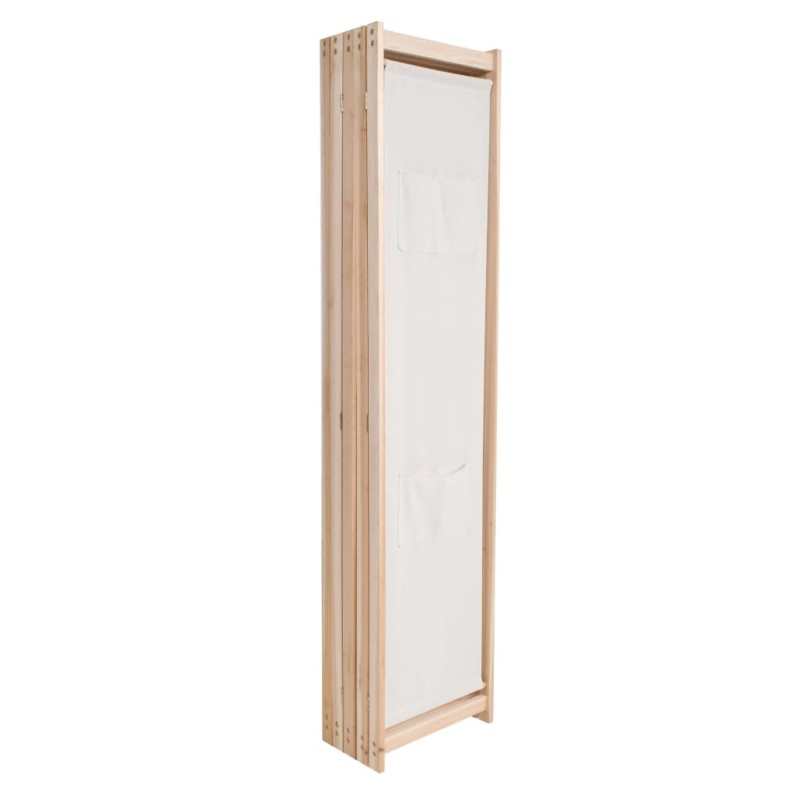 vidaXL Διαχωριστικό Δωματίου με 5 Πάνελ Κρεμ 200x170x4 εκ. Υφασμάτινο