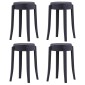 vidaXL Σκαμπό Στοιβαζόμενα 4 τεμ. Μαύρα Πλαστικά
