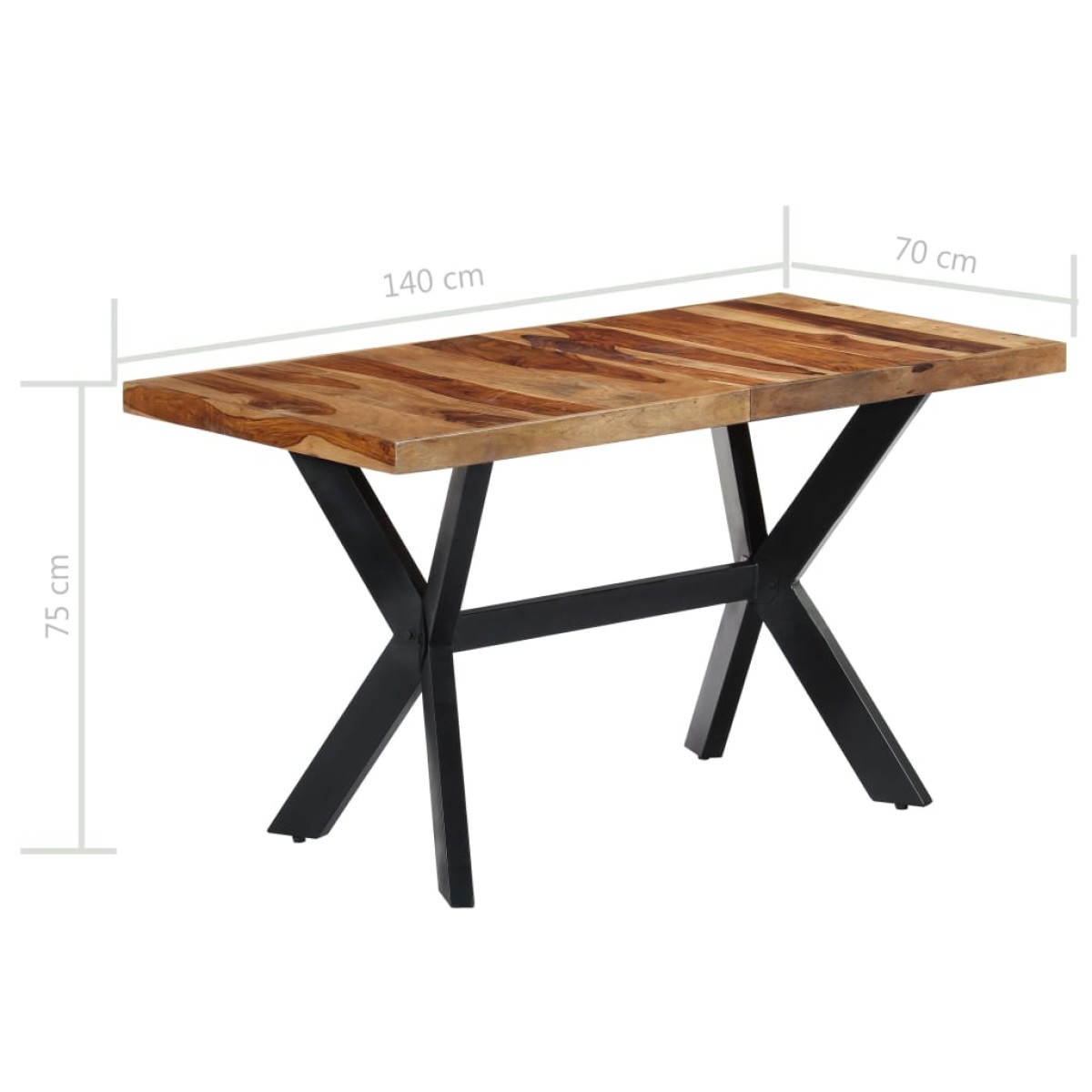 vidaXL Τραπεζαρία 140 x 70 x 75 εκ. από Μασίφ Ξύλο Sheesham