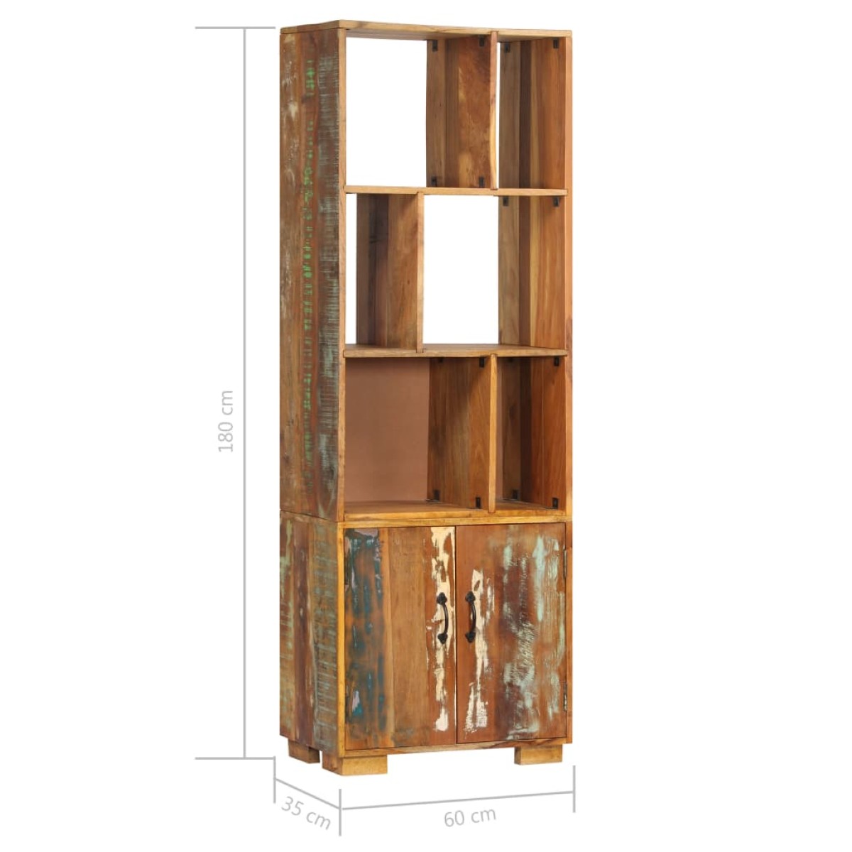 vidaXL Βιβλιοθήκη 60 x 35 x 180 εκ. από Μασίφ Ανακυκλωμένο Ξύλο
