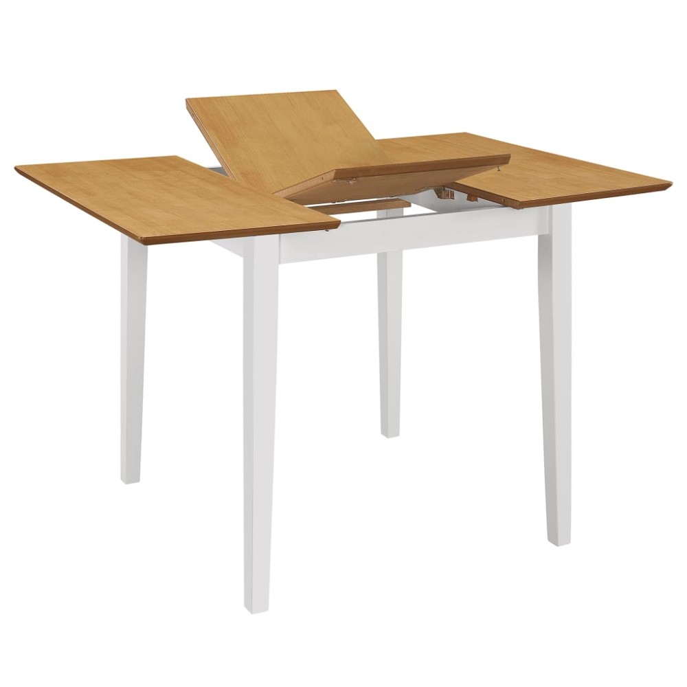 vidaXL Τραπεζαρία Επεκτεινόμενη Λευκή (80-120) x 80 x 74 εκ. από MDF