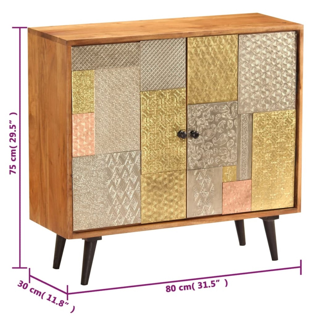 vidaXL Ντουλάπι / Ψηλός Μπουφές 80 x 30 x 75 εκ. Μασίφ Ξύλο Ακακίας