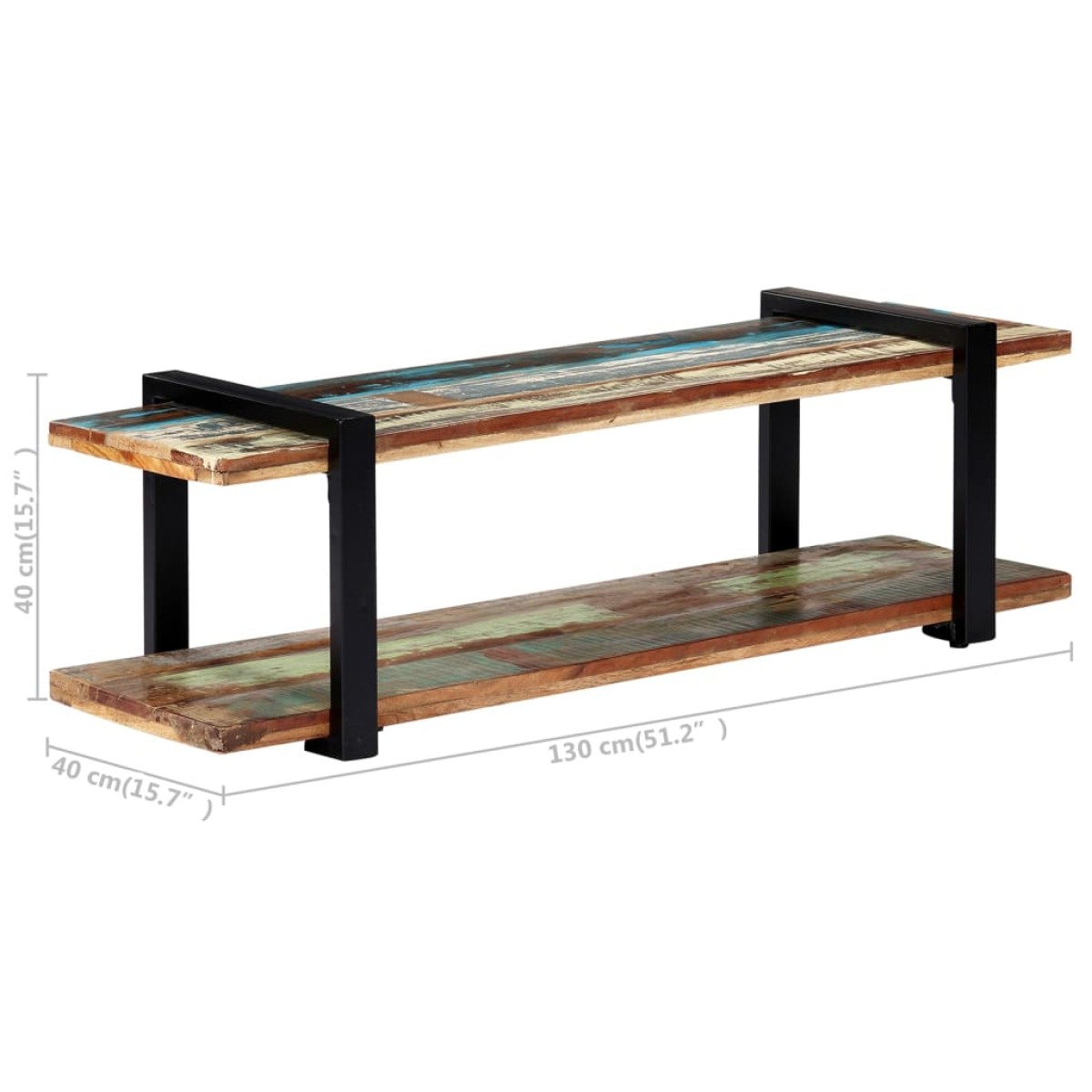 vidaXL Έπιπλο Τηλεόρασης 130 x 40 x 40 εκ. από Μασίφ Ανακυκλωμένο Ξύλο