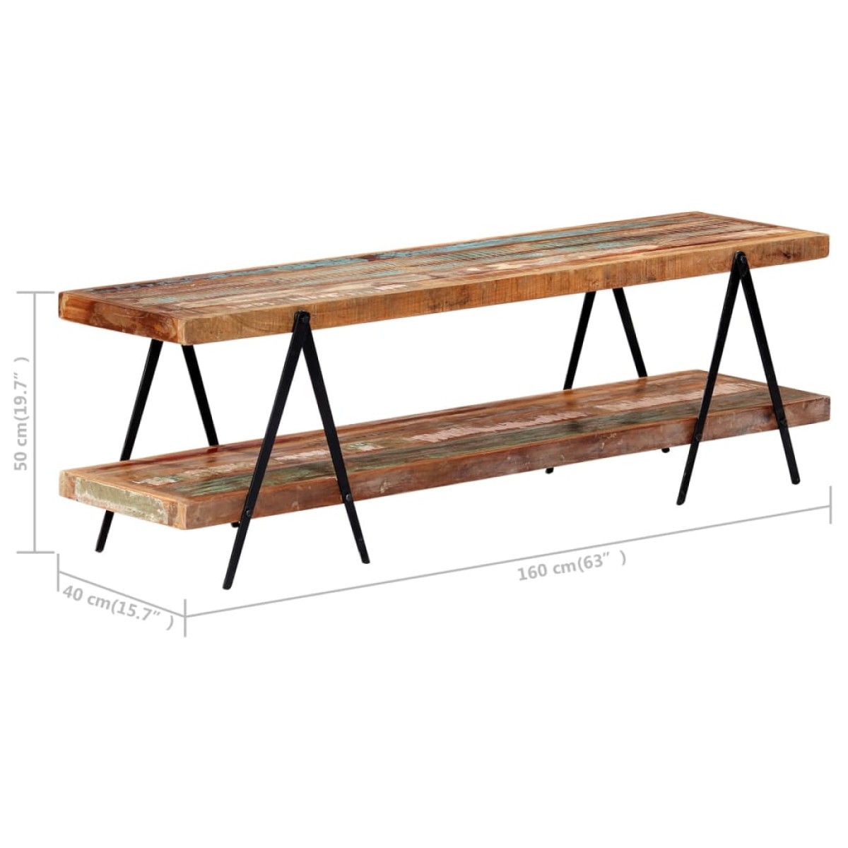 vidaXL Έπιπλο Τηλεόρασης 160 x 40 x 50 εκ. από Μασίφ Ανακυκλωμένο Ξύλο