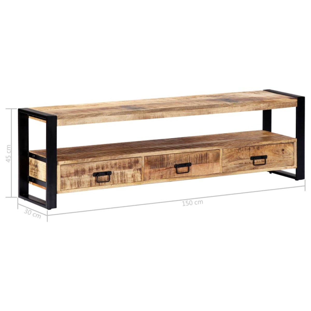 vidaXL Έπιπλο Τηλεόρασης 150 x 30 x 45 εκ. από Μασίφ Ξύλο Μάνγκο