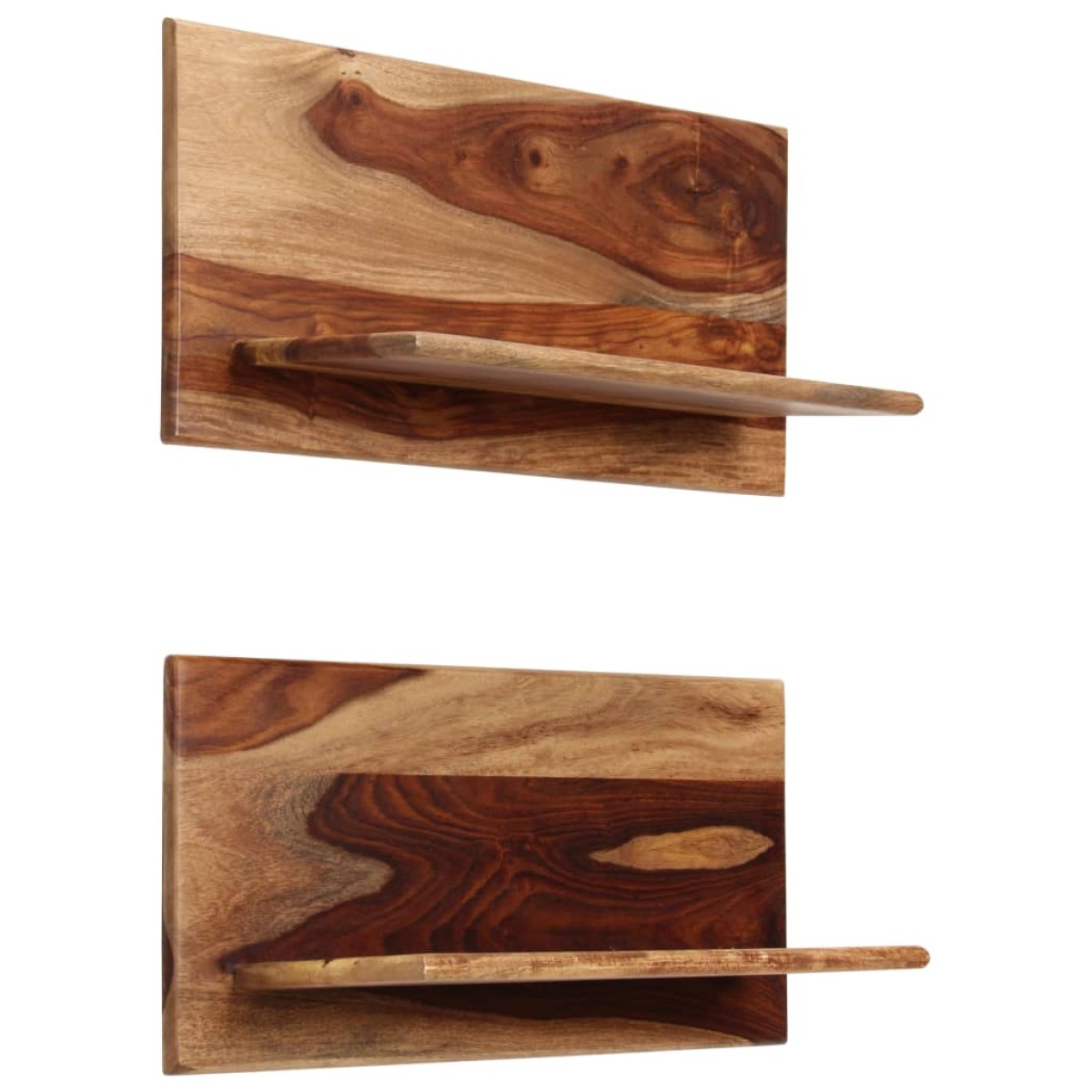 vidaXL Ράφια Τοίχου 2 τεμ. 58 x 26 x 20 εκ. από Μασίφ Ξύλο Sheesham