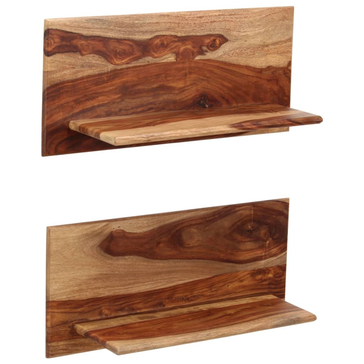 vidaXL Ράφια Τοίχου 2 τεμ. 58 x 26 x 20 εκ. από Μασίφ Ξύλο Sheesham