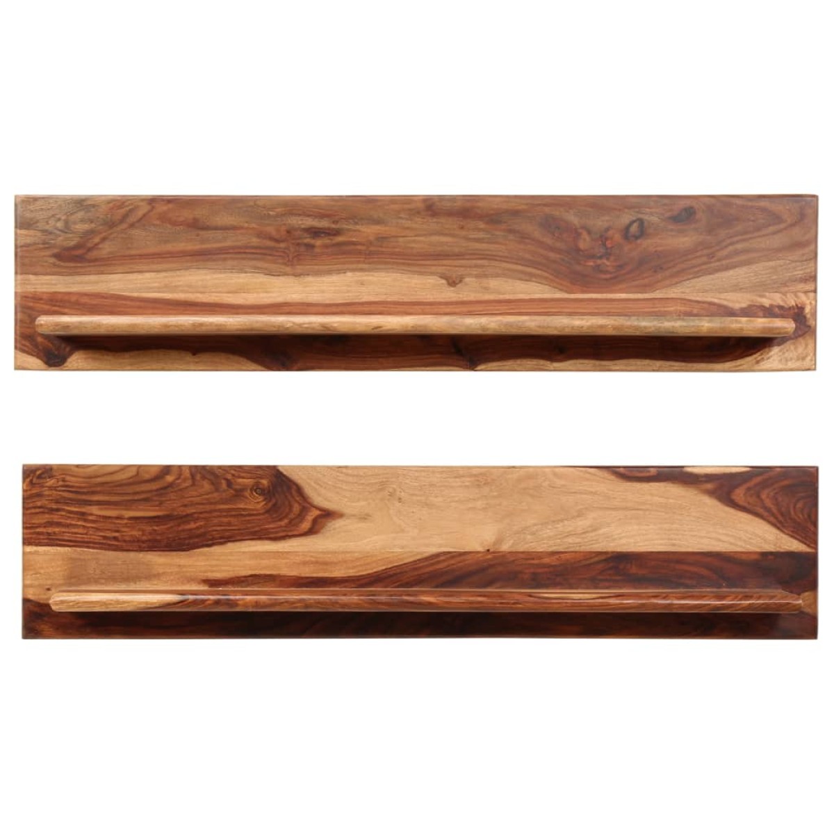 vidaXL Ράφια Τοίχου 2 τεμ. 118 x 26 x 20 εκ. από Μασίφ Ξύλο Sheesham