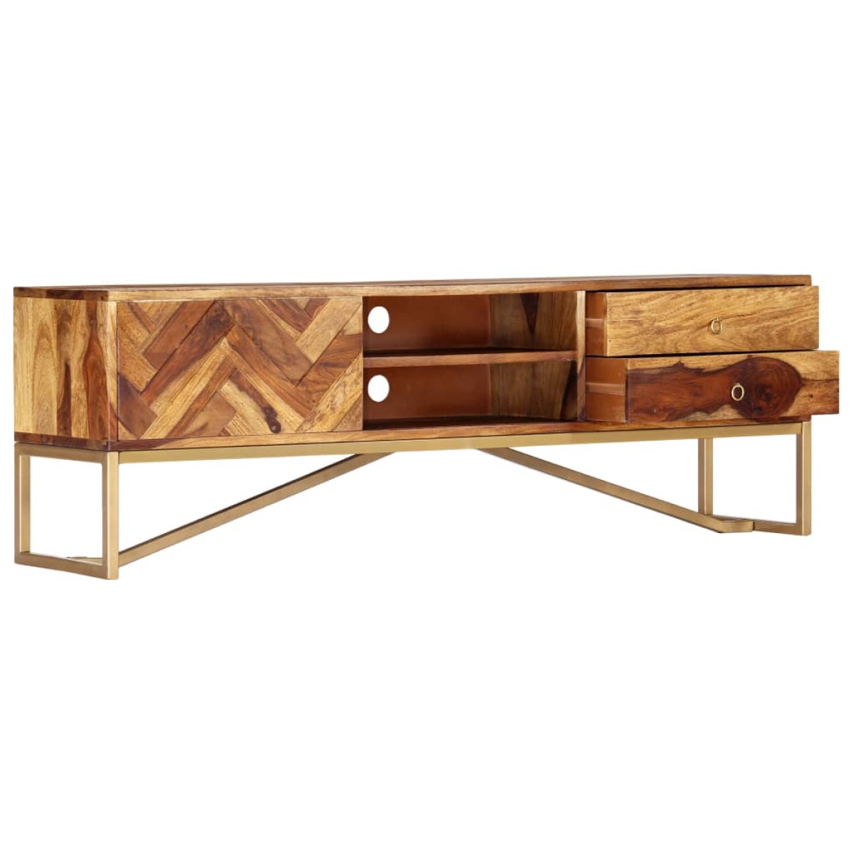 vidaXL Έπιπλο Τηλεόρασης 140 x 30 x 45 εκ. από Μασίφ Ξύλο Sheesham