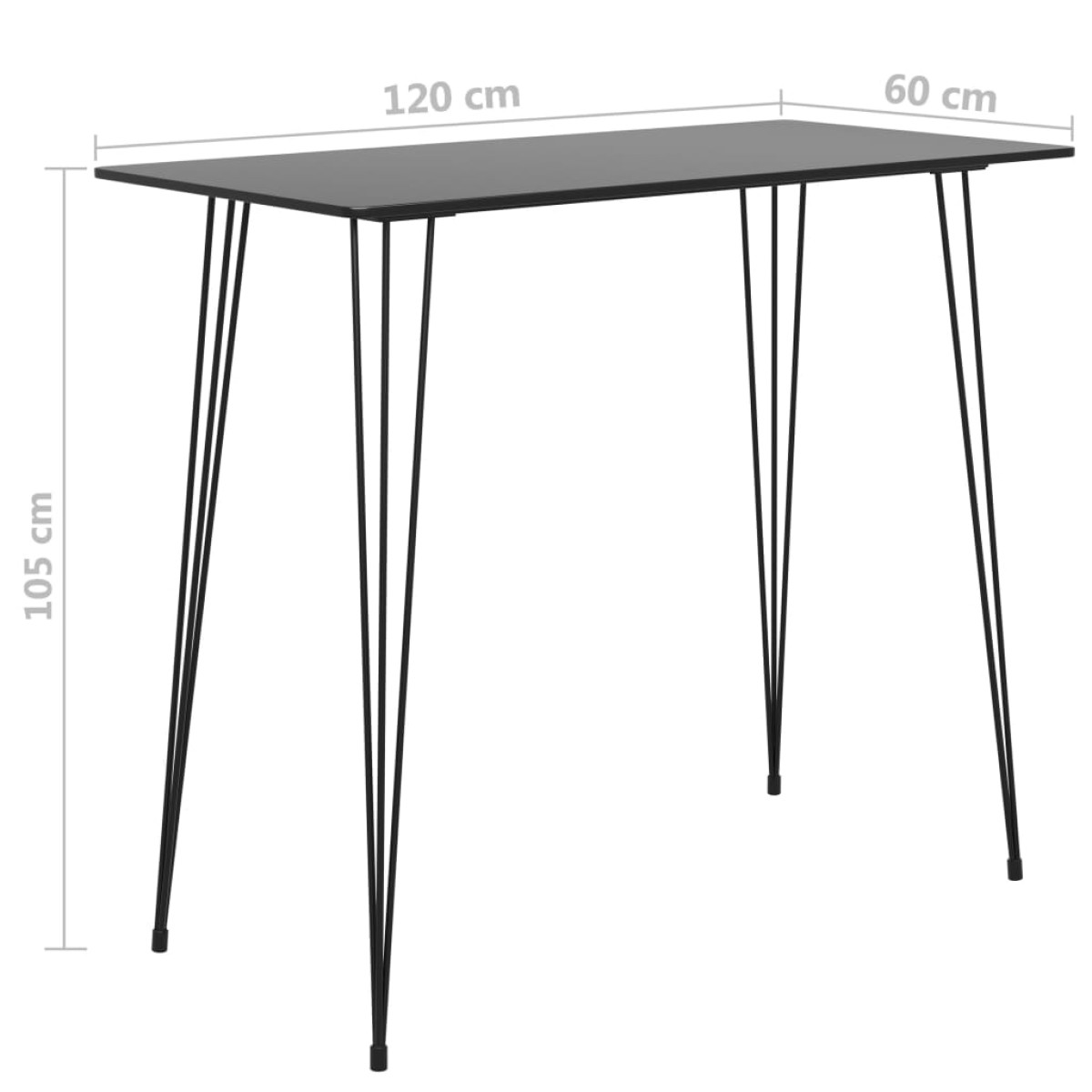 vidaXL Τραπέζι Μπαρ Μαύρο 120 x 60 x 105 εκ.