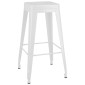 vidaXL Σκαμπό Μπαρ Στοιβαζόμενα 2 τεμ. Λευκά Μεταλλικά