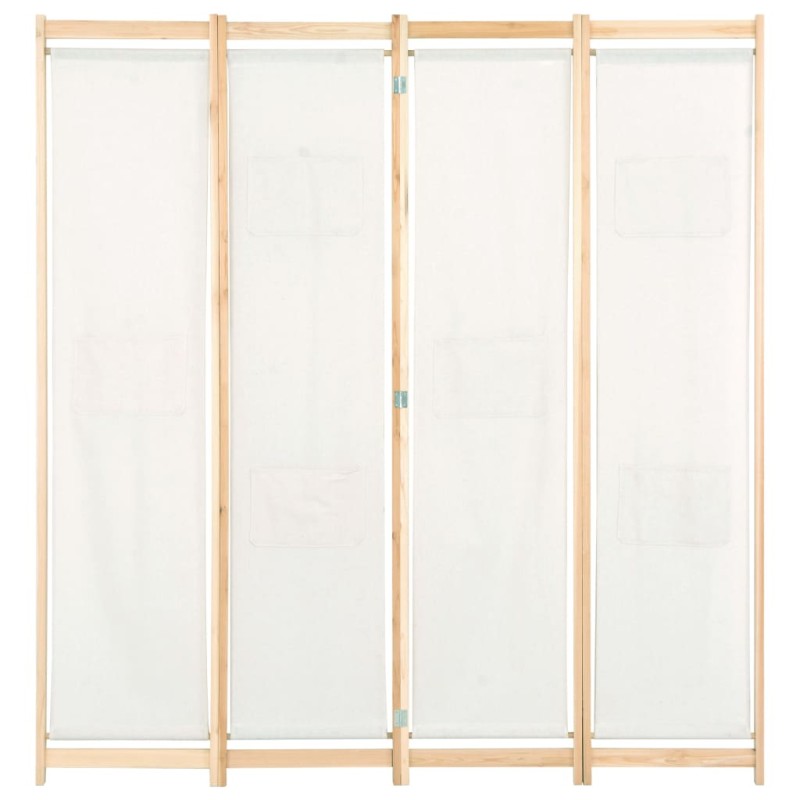 vidaXL Διαχωριστικό Δωματίου με 4 Πάνελ Κρεμ 160x170x4 εκ. Υφασμάτινο