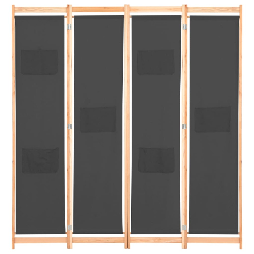 vidaXL Διαχωριστικό Δωματίου με 4 Πάνελ Γκρι 160x170x4 εκ. Υφασμάτινο