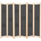 vidaXL Διαχωριστικό Δωματίου με 6 Πάνελ Γκρι 240x170x4 εκ. Υφασμάτινο