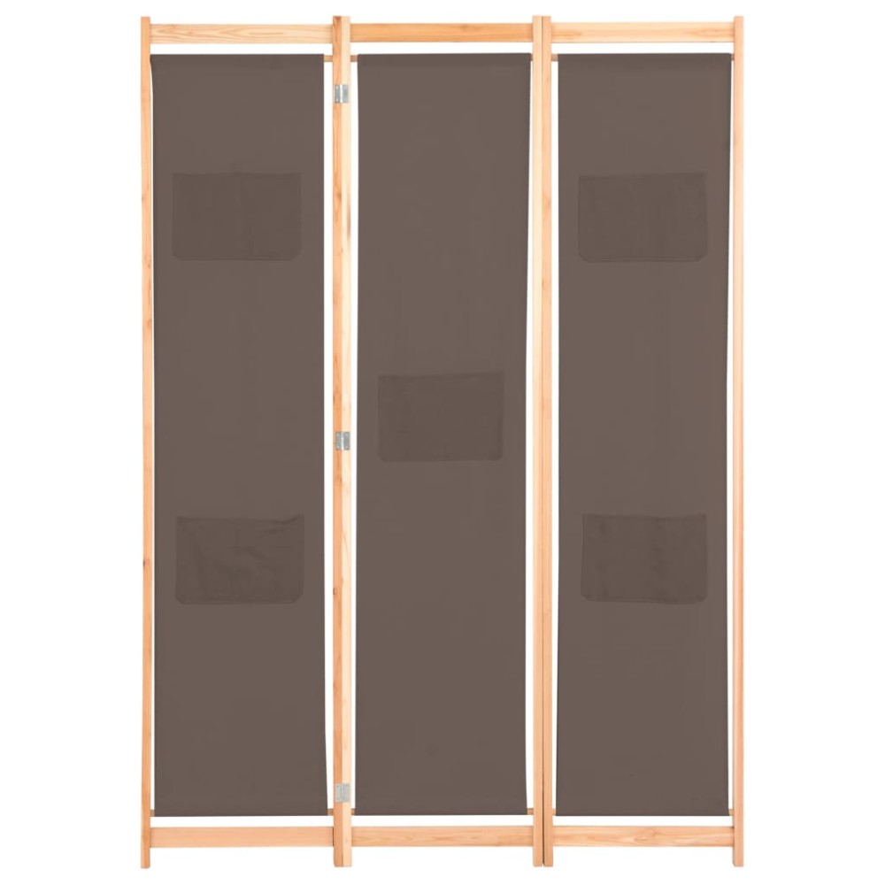 vidaXL Διαχωριστικό Δωματίου με 3 Πάνελ Καφέ 120x170x4 εκ. Υφασμάτινο