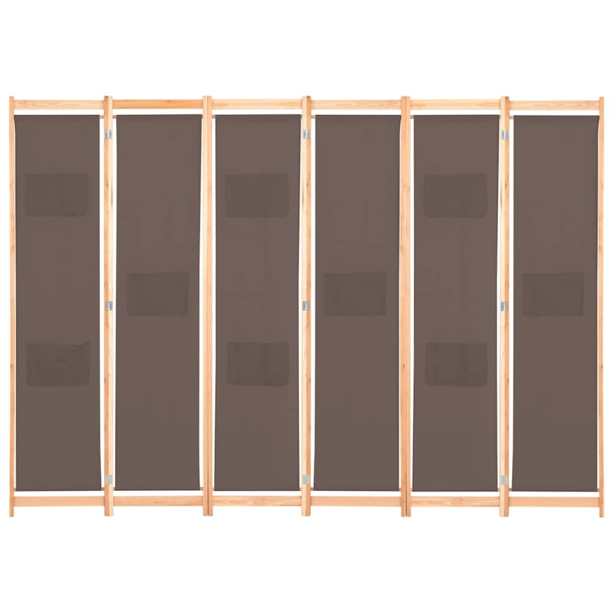 vidaXL Διαχωριστικό Δωματίου με 6 Πάνελ Καφέ 240x170x4 εκ. Υφασμάτινο