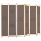 vidaXL Διαχωριστικό Δωματίου με 6 Πάνελ Καφέ 240x170x4 εκ. Υφασμάτινο