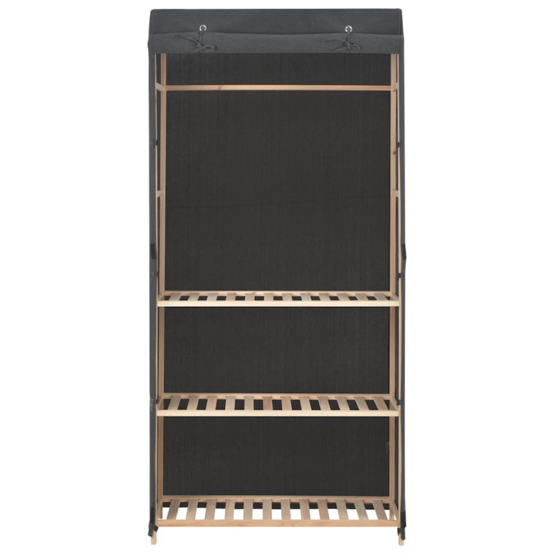 vidaXL Ντουλάπα με 3 Ράφια Γκρι 79 x 40 x 170 εκ. Υφασμάτινη