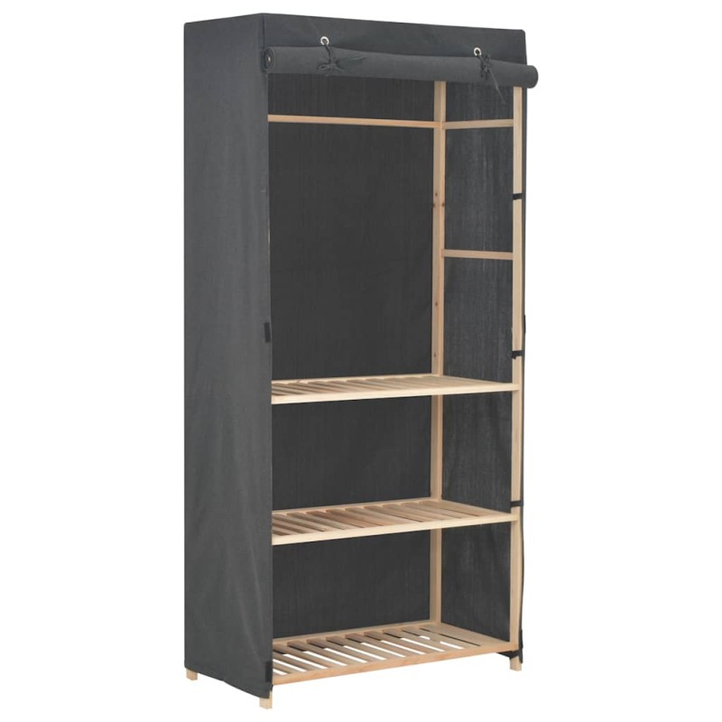 vidaXL Ντουλάπα με 3 Ράφια Γκρι 79 x 40 x 170 εκ. Υφασμάτινη